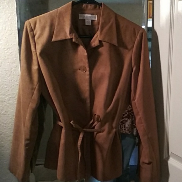 Faux suede brown jacket - Picture 1 of 2